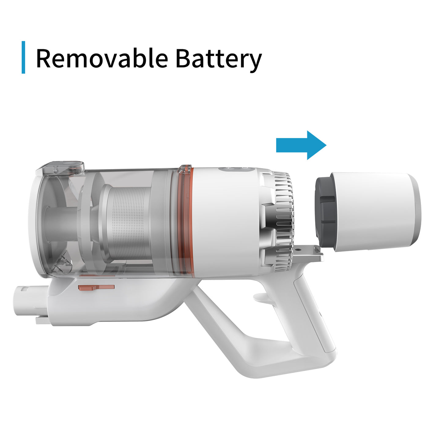 JASHEN S16E Kabelloser Staubsauger (40 Minuten Laufzeit, 350W, 2.500 mAh wechselbarer Lithium-Ionen-Akku, LED-Anzeige, 3-Gang-Modus)